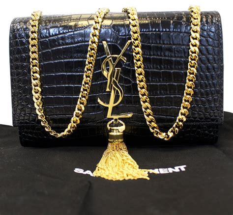 ysl black handbags|ysl black crocodile bag.